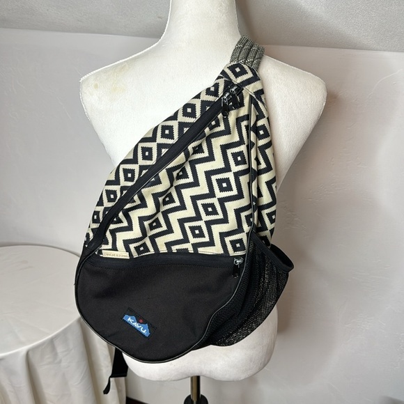 KAVU Off White Black Patterned Cord Crossbody Backpack TOT4932A main image 11